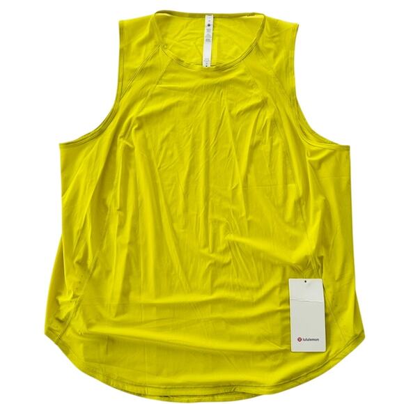 Lululemon Sculpt Tank Top Yellow Neon Serpentine Plus Size 18 Mesh Loose NEW $68 - Picture 2 of 3